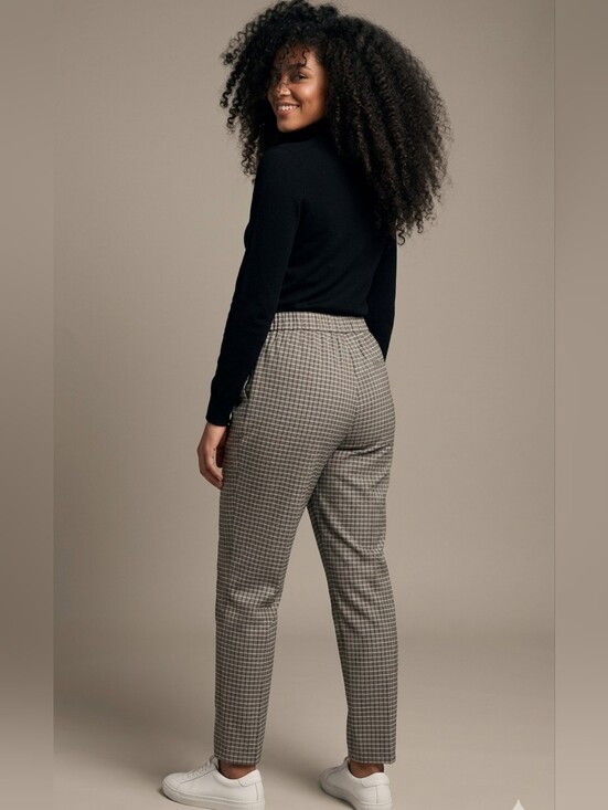 Babaton Pants - Babaton Aritzia Plaid Straight Leg Pants Size 10 Grey Black Career Trousers